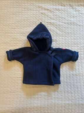 Widgeon Navy Fleece Hooded Baby Jacket